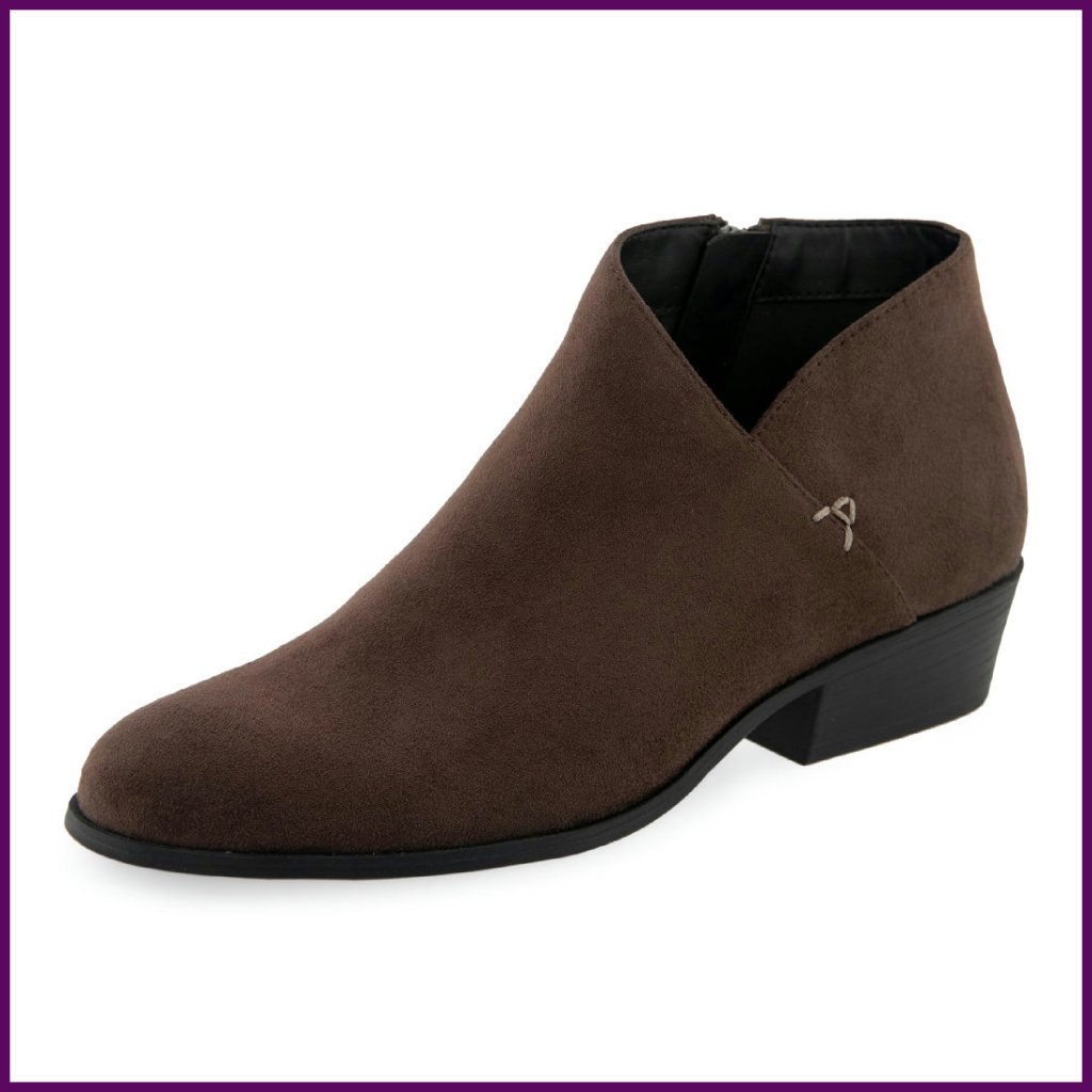 Women's Ankle Boots 9w Faux Suede Zipper Comfort Ortholite Footbed